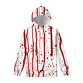 Flowing Red Blood Print Pullover Hoodie