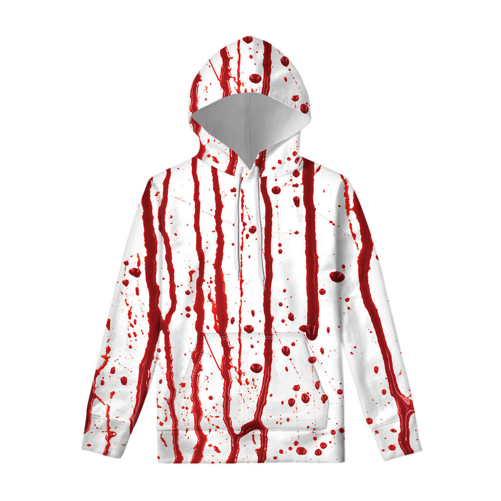 Flowing Red Blood Print Pullover Hoodie