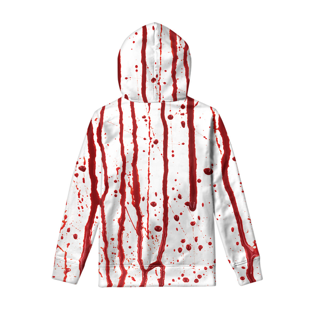 Flowing Red Blood Print Pullover Hoodie