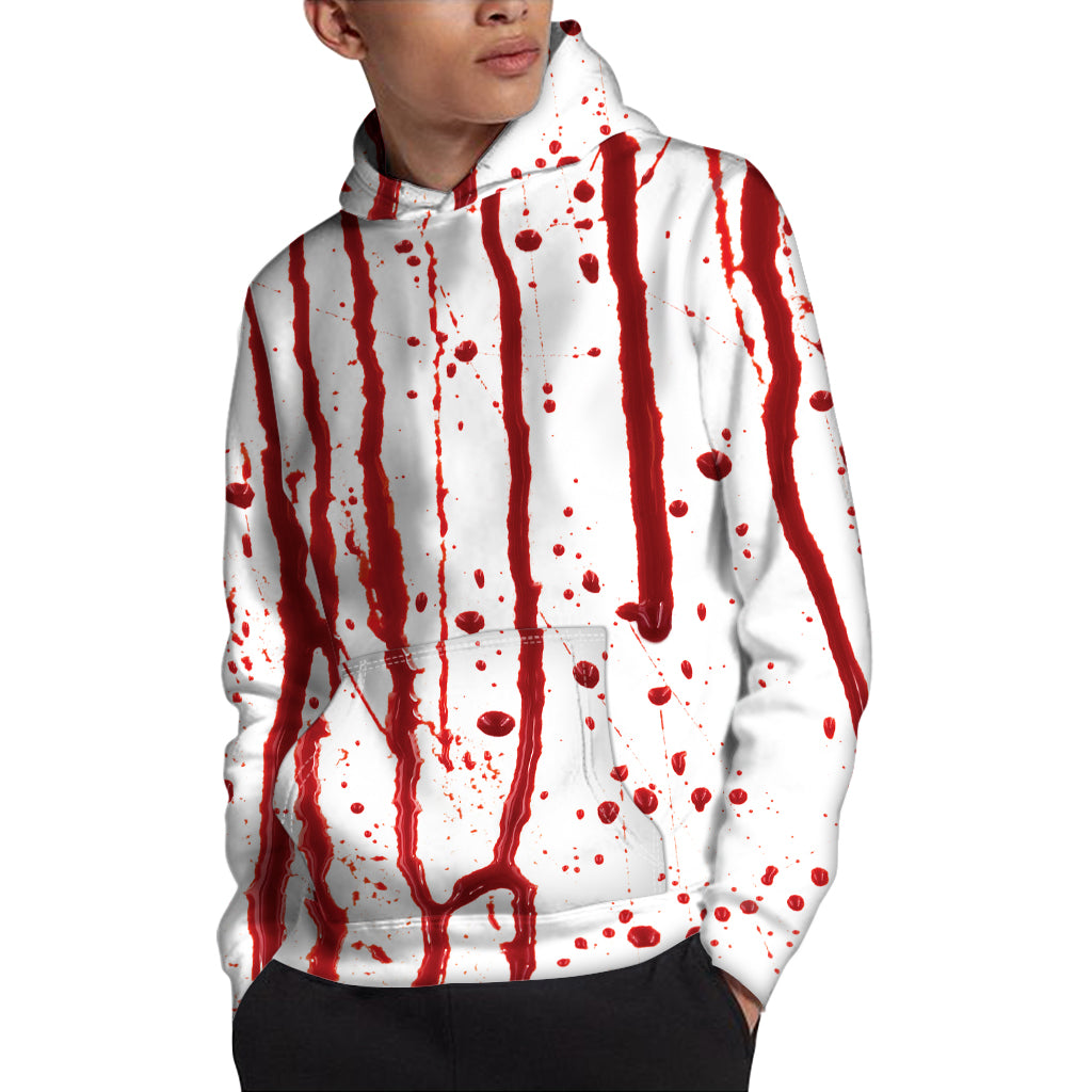 Flowing Red Blood Print Pullover Hoodie