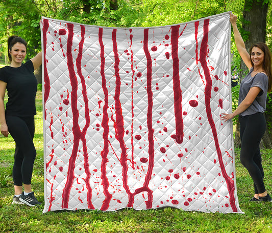 Flowing Red Blood Print Quilt
