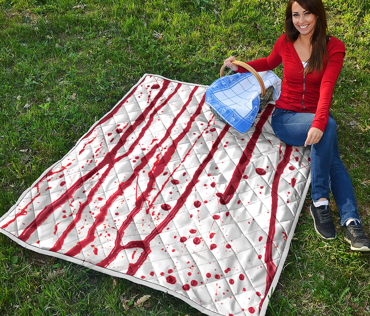 Flowing Red Blood Print Quilt