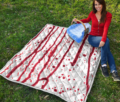 Flowing Red Blood Print Quilt