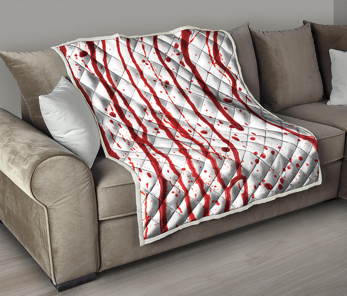 Flowing Red Blood Print Quilt