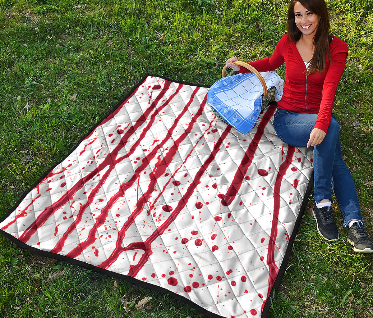 Flowing Red Blood Print Quilt