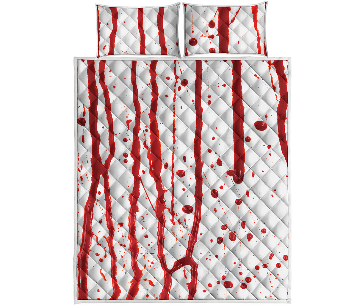 Flowing Red Blood Print Quilt Bed Set