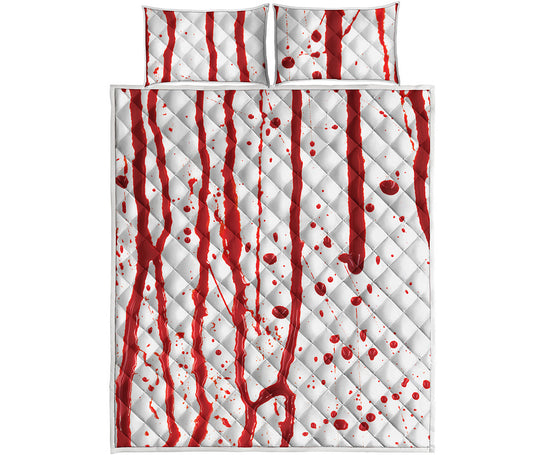 Flowing Red Blood Print Quilt Bed Set