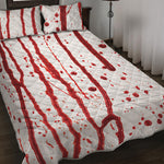 Flowing Red Blood Print Quilt Bed Set