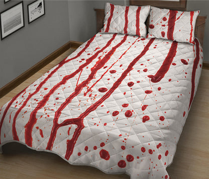 Flowing Red Blood Print Quilt Bed Set