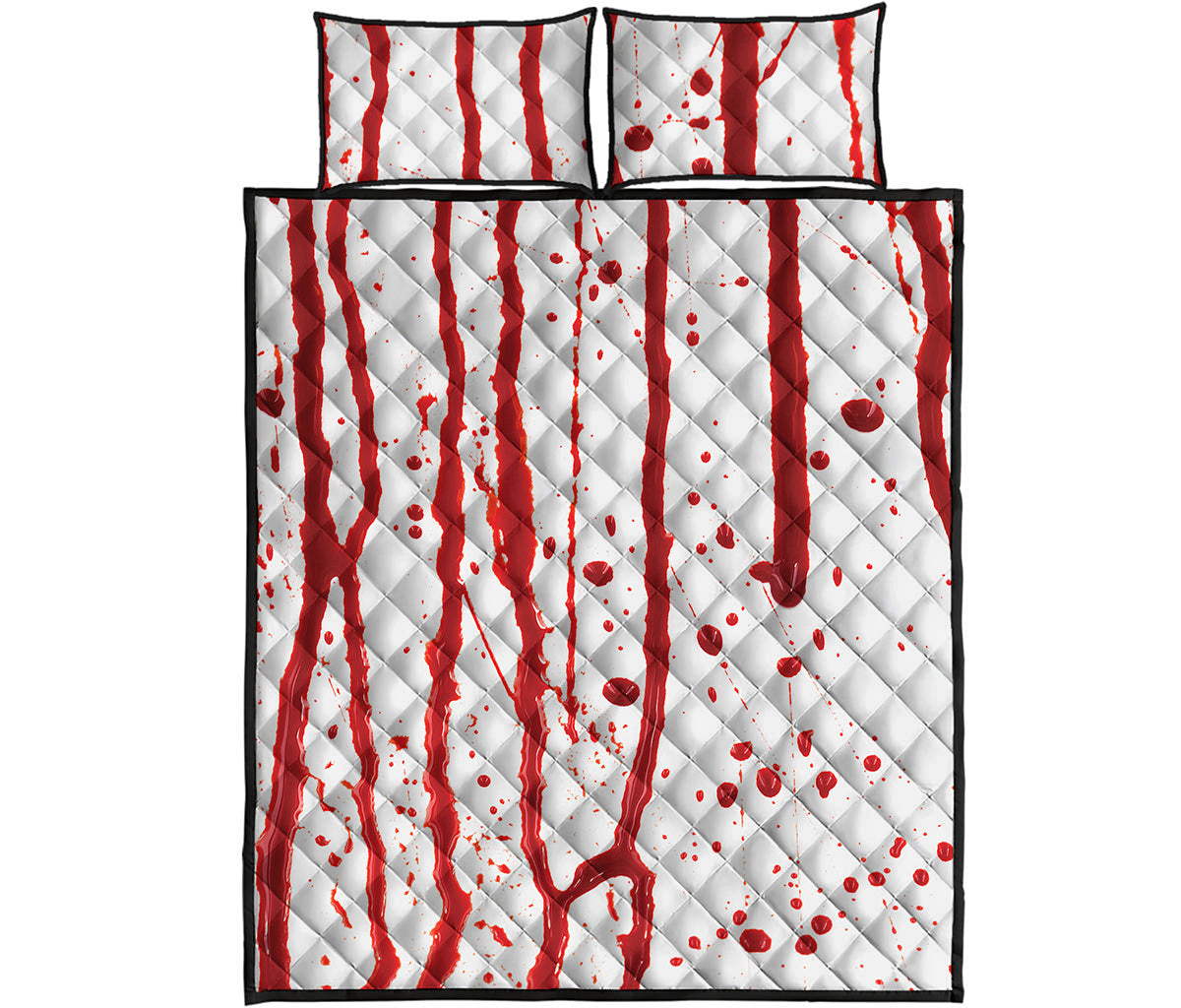 Flowing Red Blood Print Quilt Bed Set