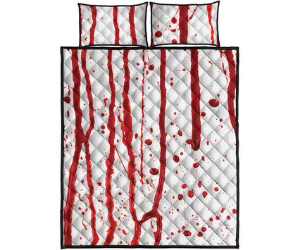 Flowing Red Blood Print Quilt Bed Set