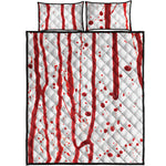 Flowing Red Blood Print Quilt Bed Set