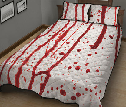 Flowing Red Blood Print Quilt Bed Set