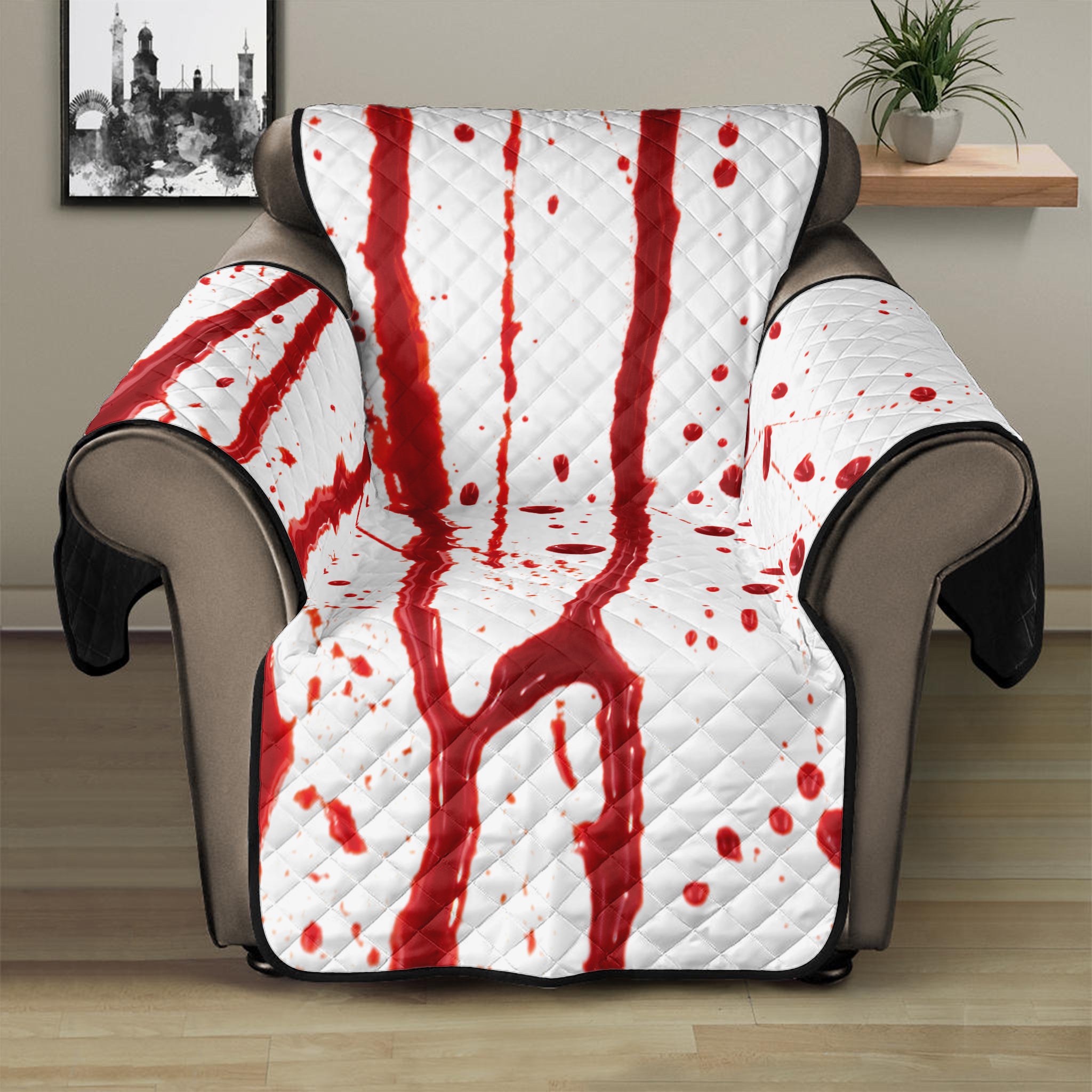 Flowing Red Blood Print Recliner Protector