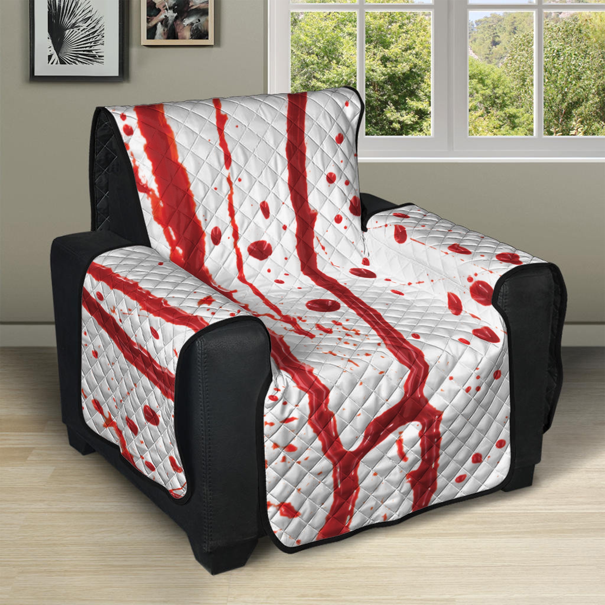 Flowing Red Blood Print Recliner Protector