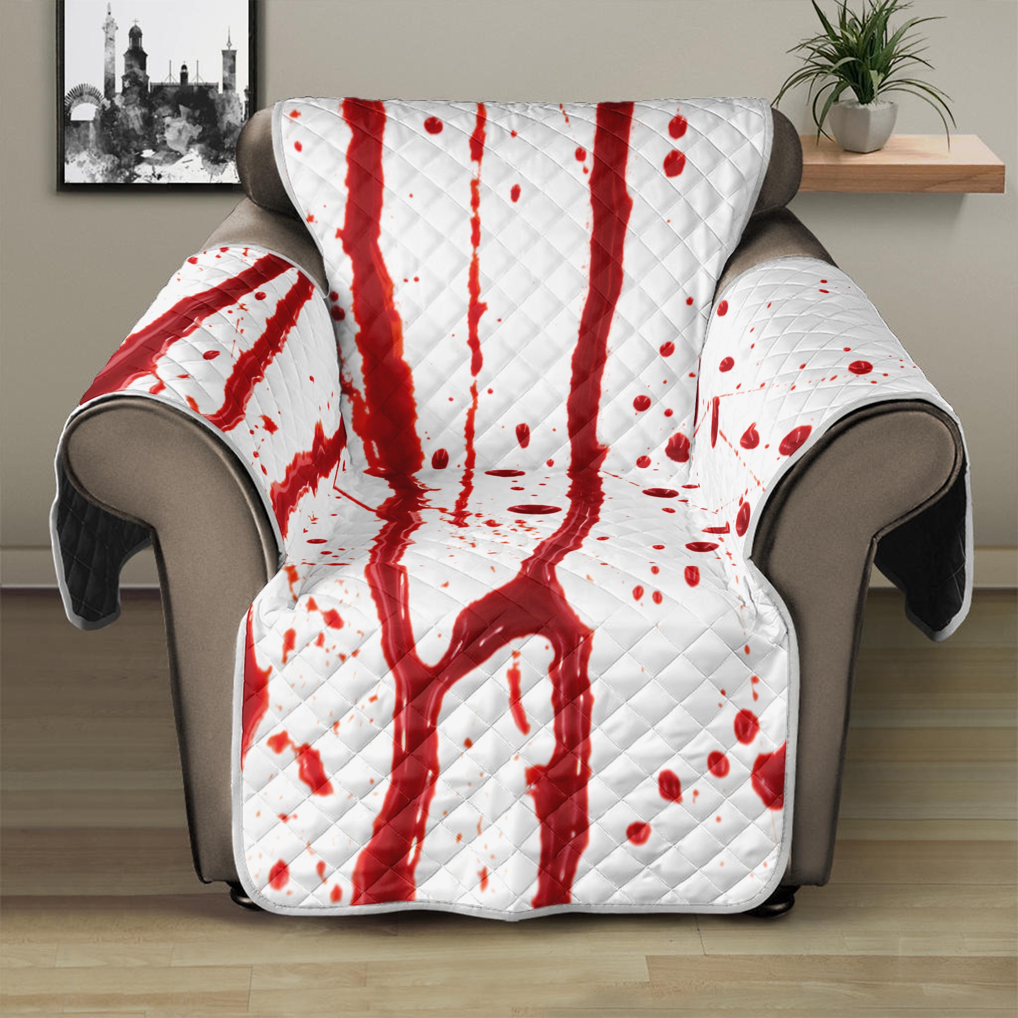 Flowing Red Blood Print Recliner Protector