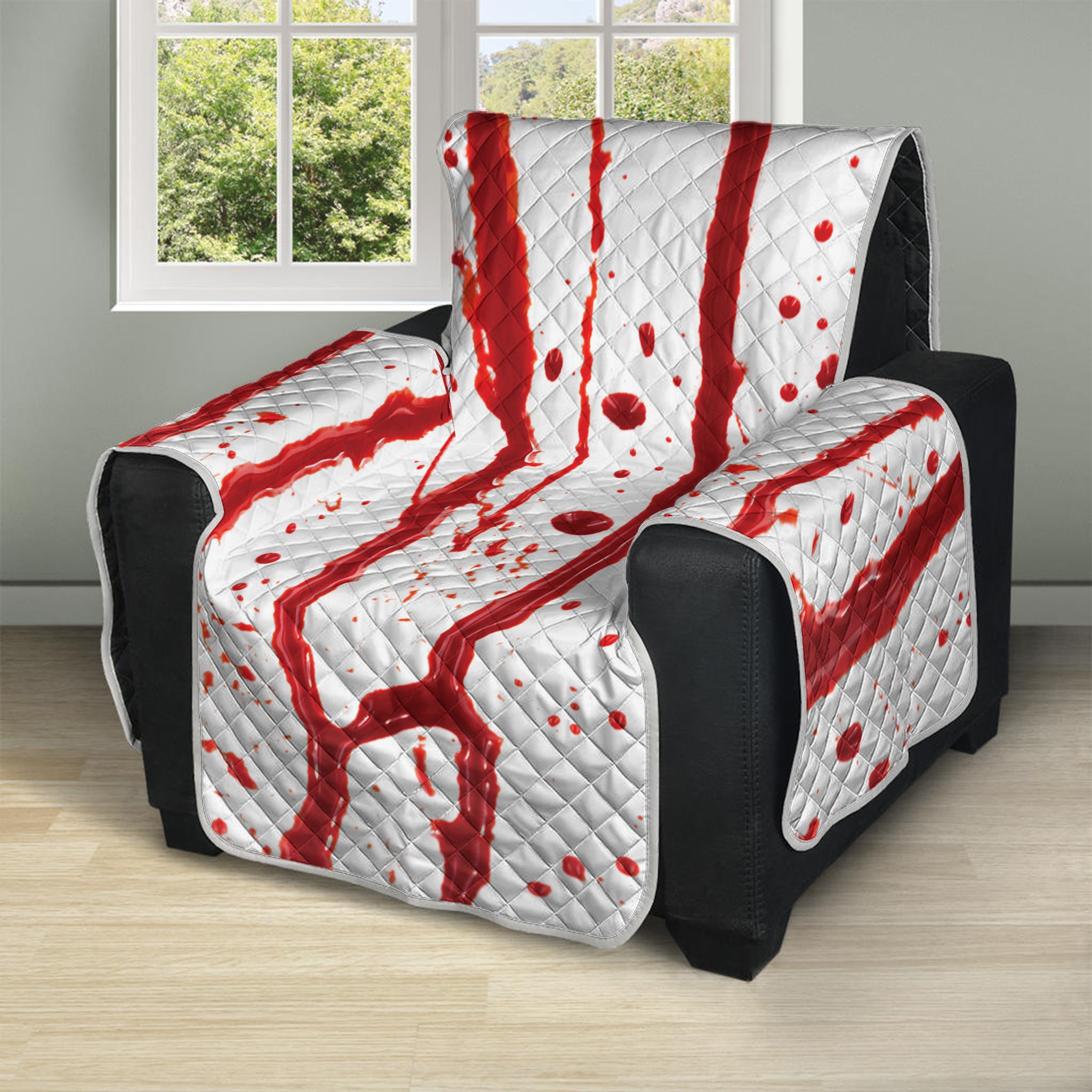 Flowing Red Blood Print Recliner Protector