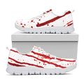 Flowing Red Blood Print White Running Shoes