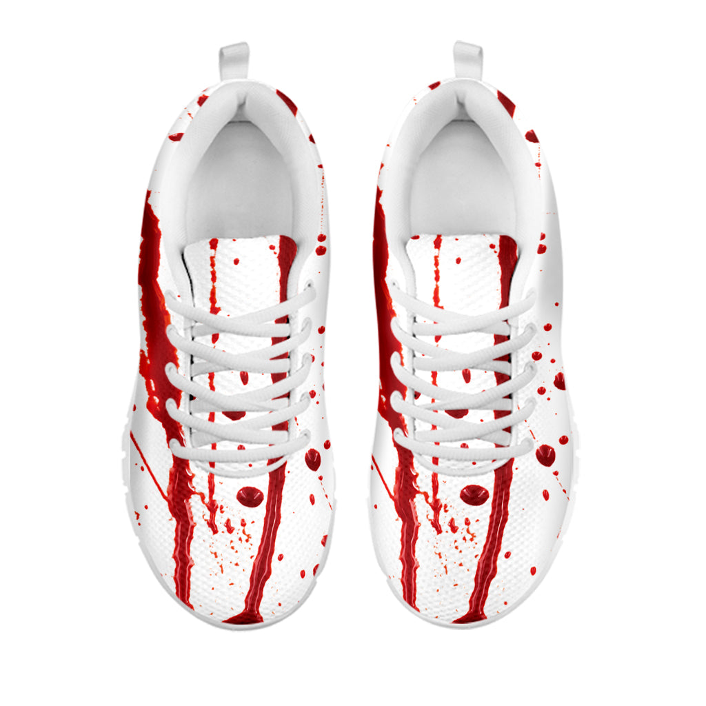 Flowing Red Blood Print White Sneakers