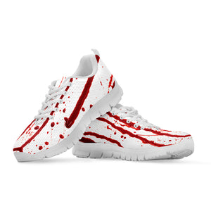 Flowing Red Blood Print White Sneakers