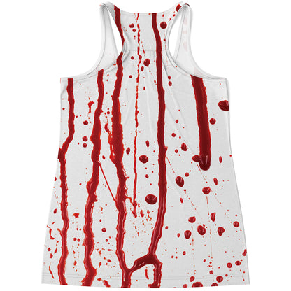 Flowing Red Blood Print Women's Racerback Tank Top