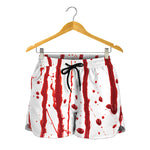 Flowing Red Blood Print Women's Shorts