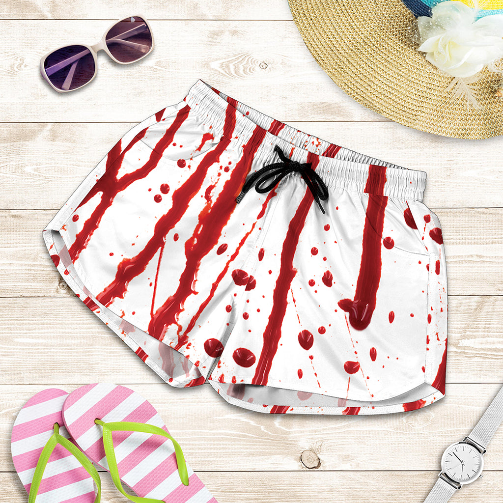 Flowing Red Blood Print Women's Shorts