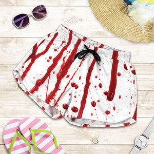 Flowing Red Blood Print Women's Shorts