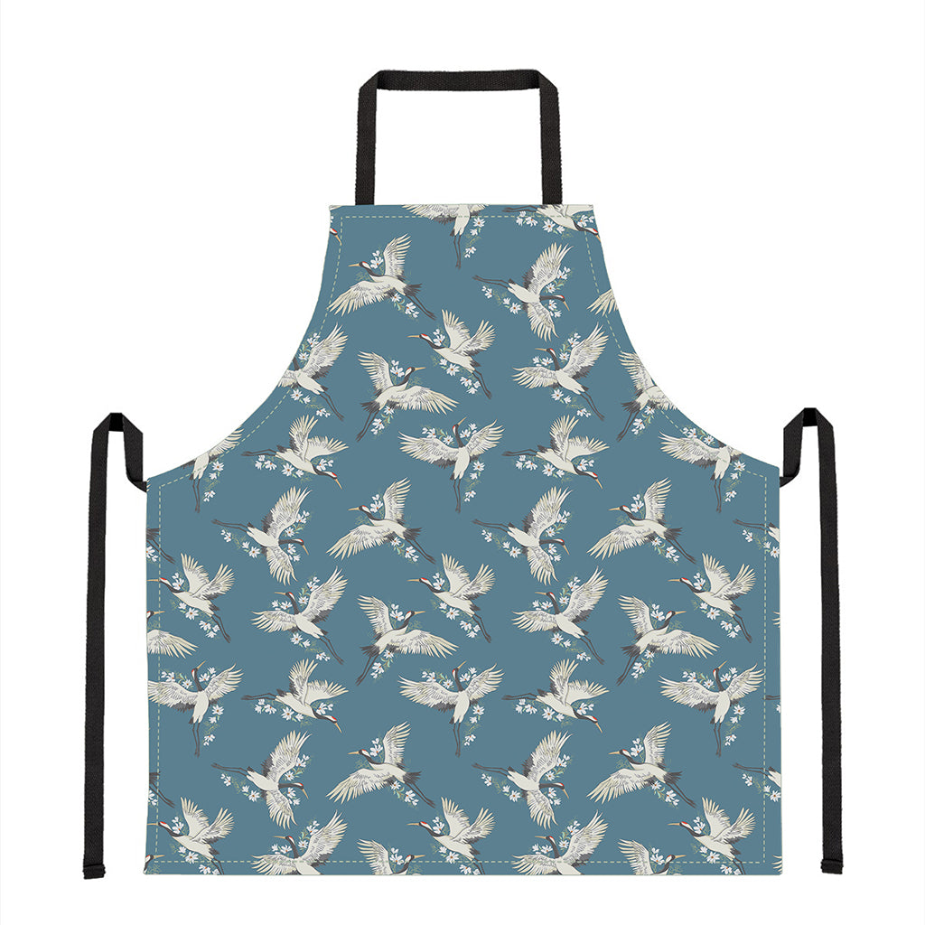 Flying Crane Bird Pattern Print Apron