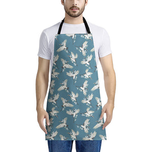 Flying Crane Bird Pattern Print Apron