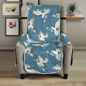 Flying Crane Bird Pattern Print Armchair Protector