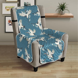 Flying Crane Bird Pattern Print Armchair Protector