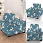 Flying Crane Bird Pattern Print Armchair Slipcover