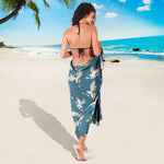 Flying Crane Bird Pattern Print Beach Sarong Wrap