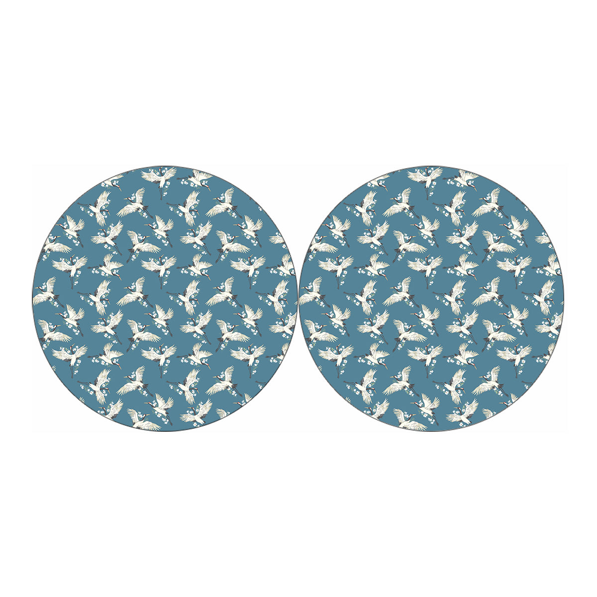 Flying Crane Bird Pattern Print Car Coasters