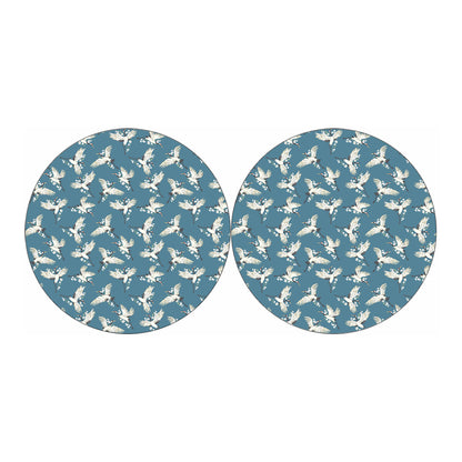 Flying Crane Bird Pattern Print Car Coasters