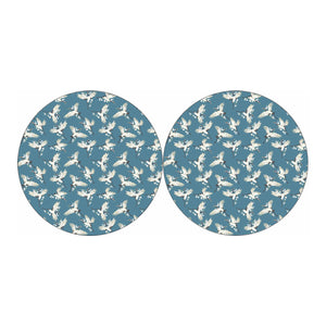 Flying Crane Bird Pattern Print Car Coasters