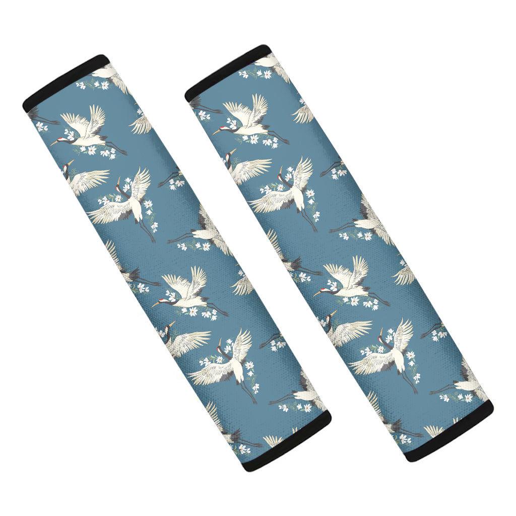 Flying Crane Bird Pattern Print Car Seat Belt Covers