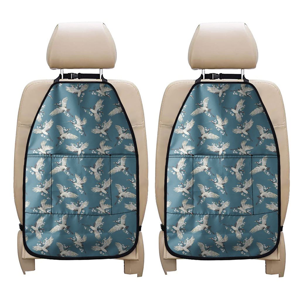 Flying Crane Bird Pattern Print Car Seat Organizers