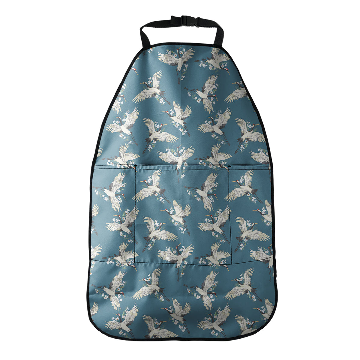 Flying Crane Bird Pattern Print Car Seat Organizers