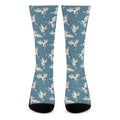Flying Crane Bird Pattern Print Crew Socks