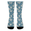 Flying Crane Bird Pattern Print Crew Socks