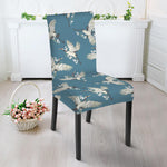 Flying Crane Bird Pattern Print Dining Chair Slipcover