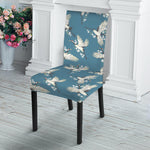 Flying Crane Bird Pattern Print Dining Chair Slipcover