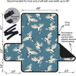 Flying Crane Bird Pattern Print Half Sofa Protector