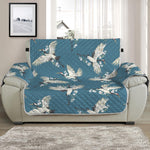 Flying Crane Bird Pattern Print Half Sofa Protector