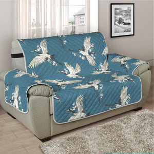 Flying Crane Bird Pattern Print Half Sofa Protector