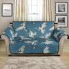 Flying Crane Bird Pattern Print Loveseat Protector