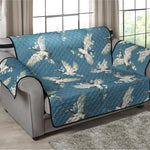 Flying Crane Bird Pattern Print Loveseat Protector