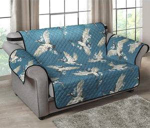 Flying Crane Bird Pattern Print Loveseat Protector